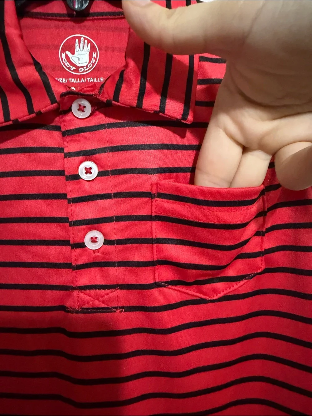 Body Glove Red and Black Striped Kids Polo